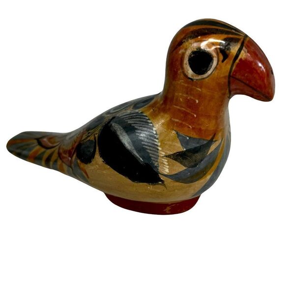 HAND PAINTED BIRD POTTERY CERAMIC TONALA MEXICAN VINTAGE 70’s - Picture 1 of 8